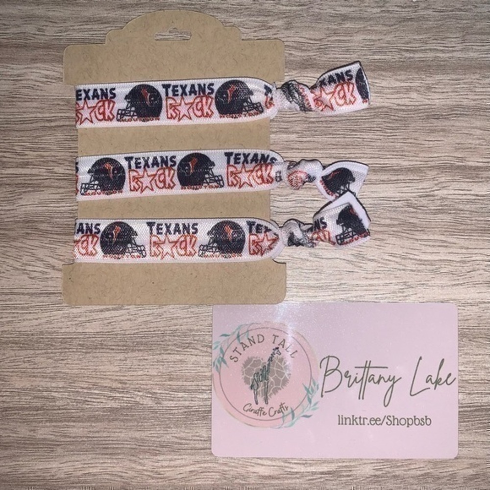 $7ea or 3/$15 Houston Texans 3 piece hair tie set new